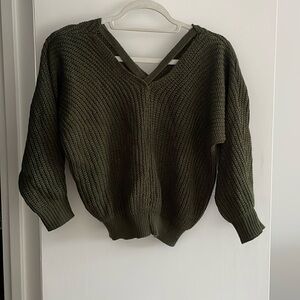 Cropped Sweater with Criss Cross design